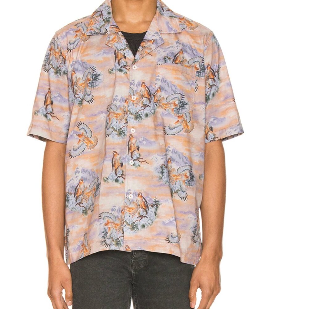Rhude eagle SS button up new